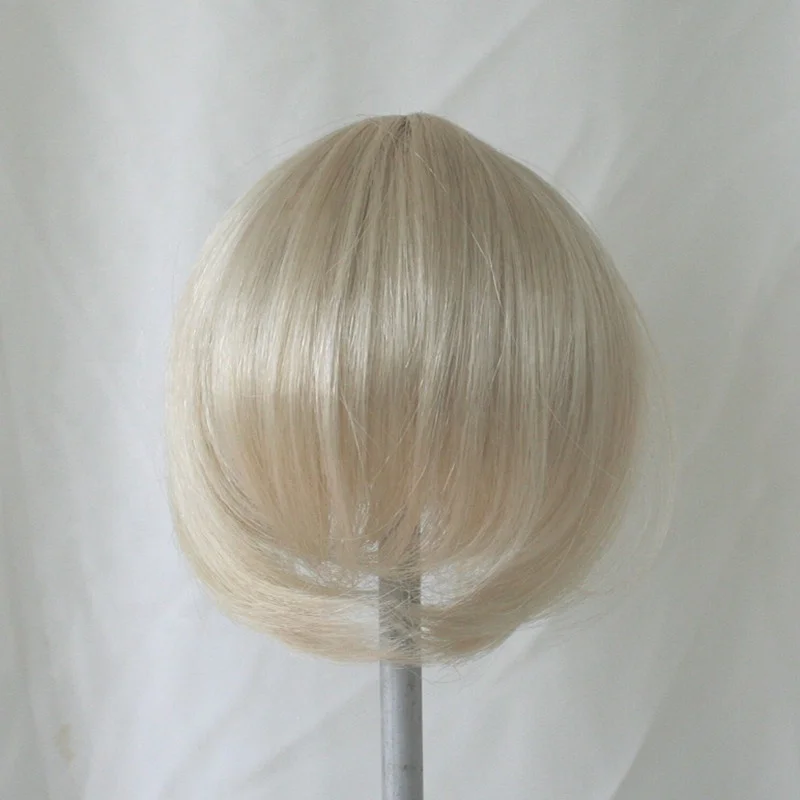 Hot Sale White Color Bob Style Cut Boy Japan Heat Defiant Synthetic Hair Doll Wigs