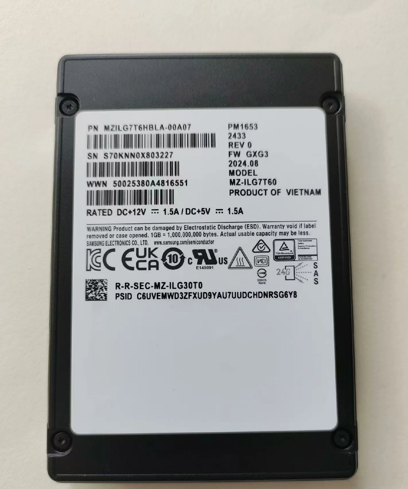 Best Price PM1653 1.92T 3.84T 7.68T SAS 24G Enterprise Solid State Drive for Samsung