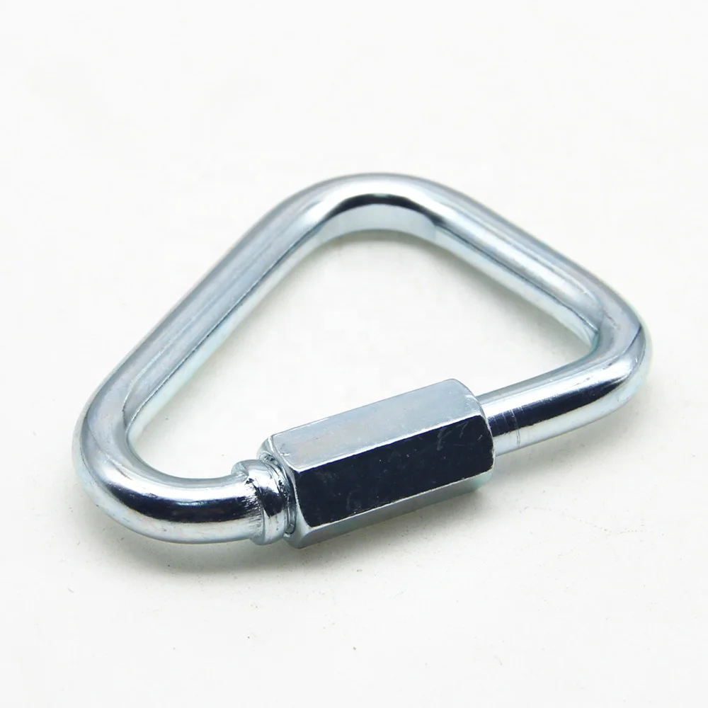steel zinc plated triangle all size arc climbing carabiner clip snap hook hook