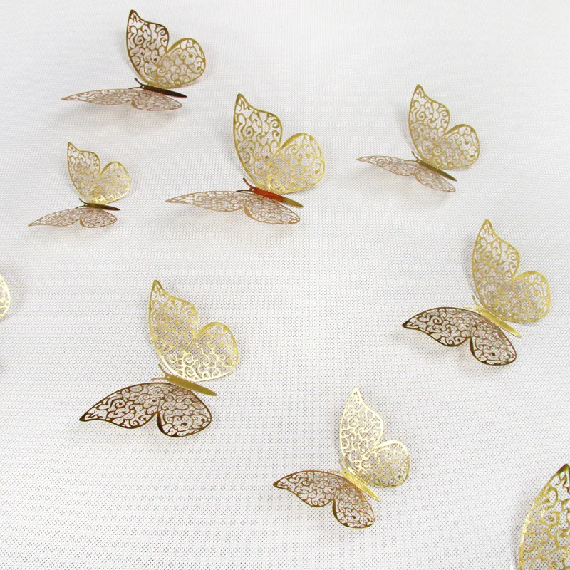 3d Butterfly Stickers Art Diy Pvc Removable Decors Decorations Decals Cartoon Flowers Butterflies Wall Sticker