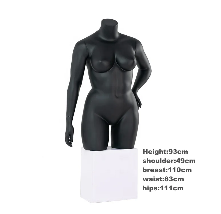 Big Size Sexy Female Half Body Bust Headless Customized Color Fiberglass Female Upper Body Mannequin With Block Stand On Sales