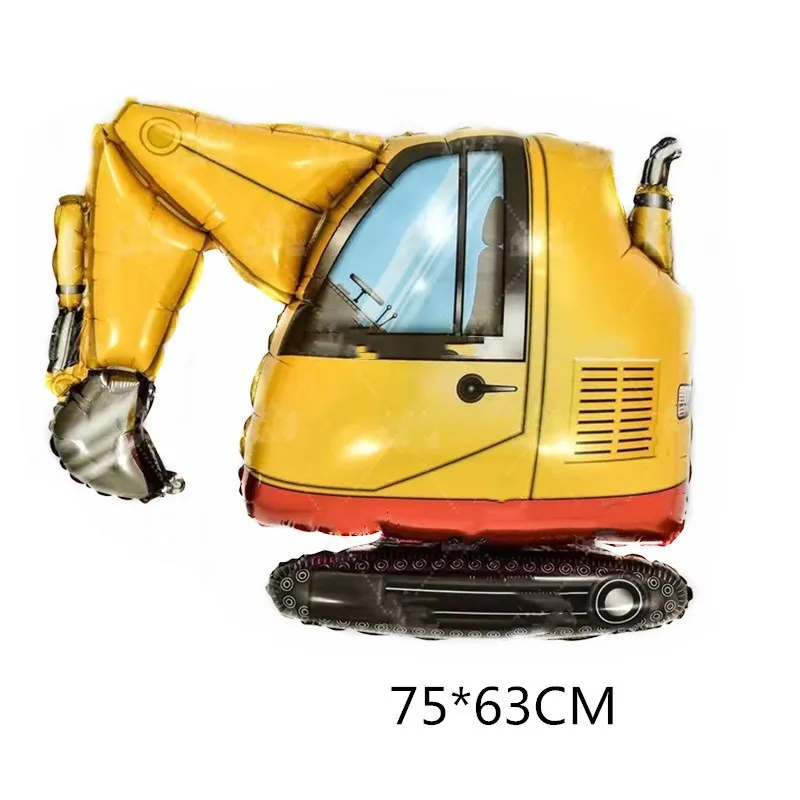 Crane Excavator Foil Balloon Kids Toy Birthday Party Decoration Mobile Machinery Shop Series for Christmas and Halloween