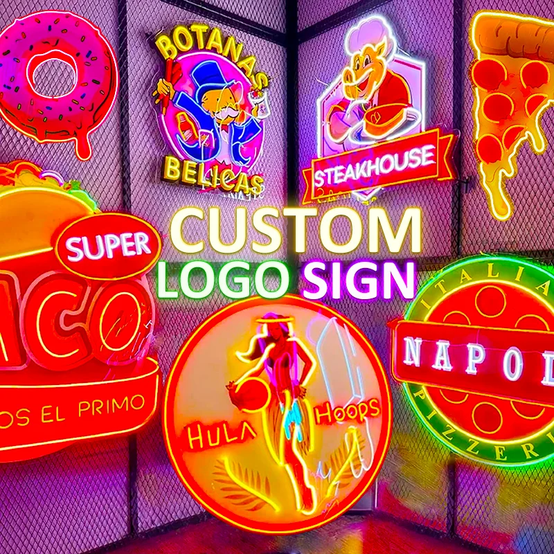 LOGO Custom Neon Signs UV Printed Neon Design Customized LED Neon Light Up Sign Business Logo Light Pop Art for Shop Decoration