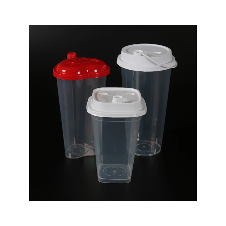 
2021 Made in China Disposable Plastic Tea Cup Smoothie Plastic Tea Cup with Sealing Lid 