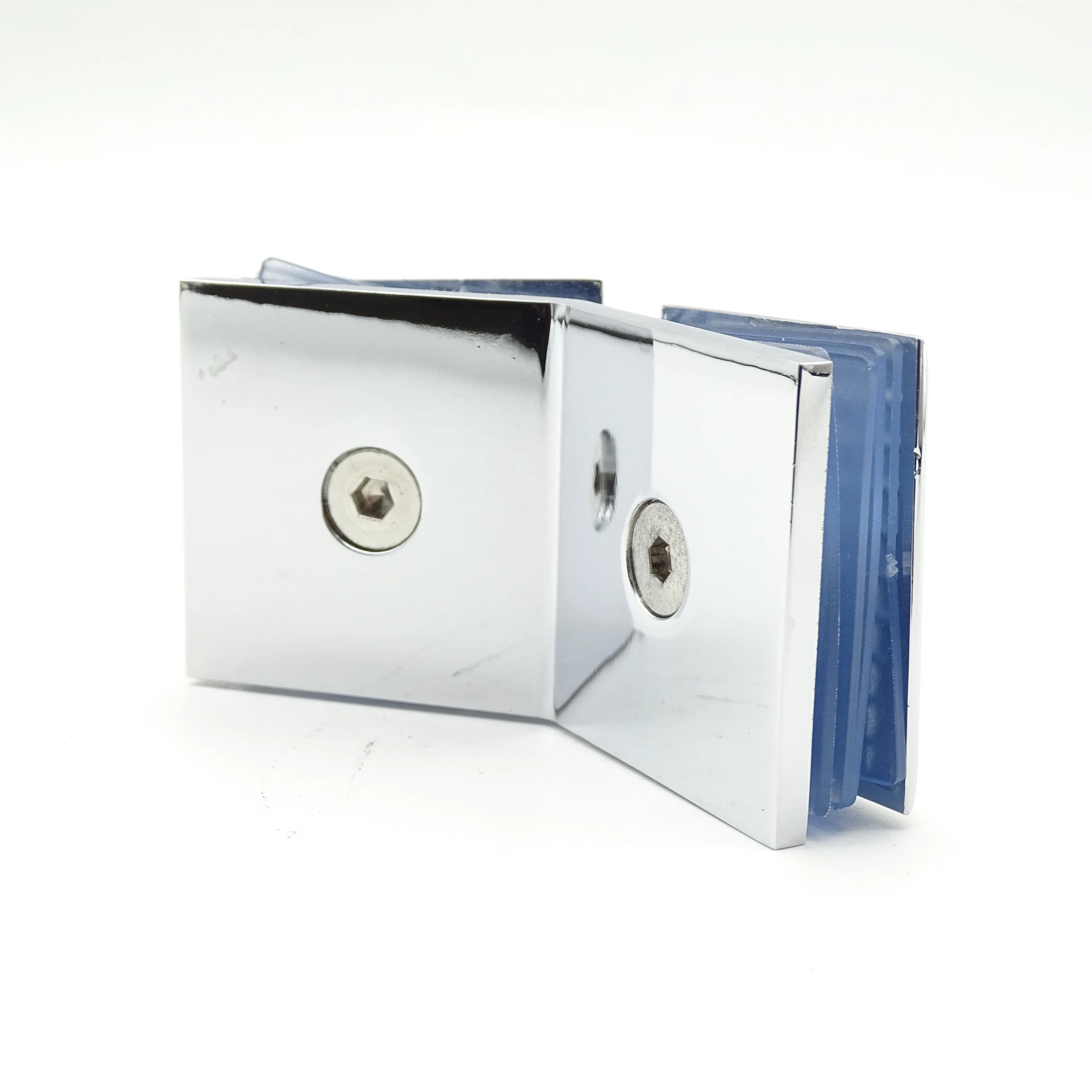 Kensharp 135 Degree Double Glass Clamp Shower Room 3 Way Adjustable Stamping Stainless Steel Glass Connectors