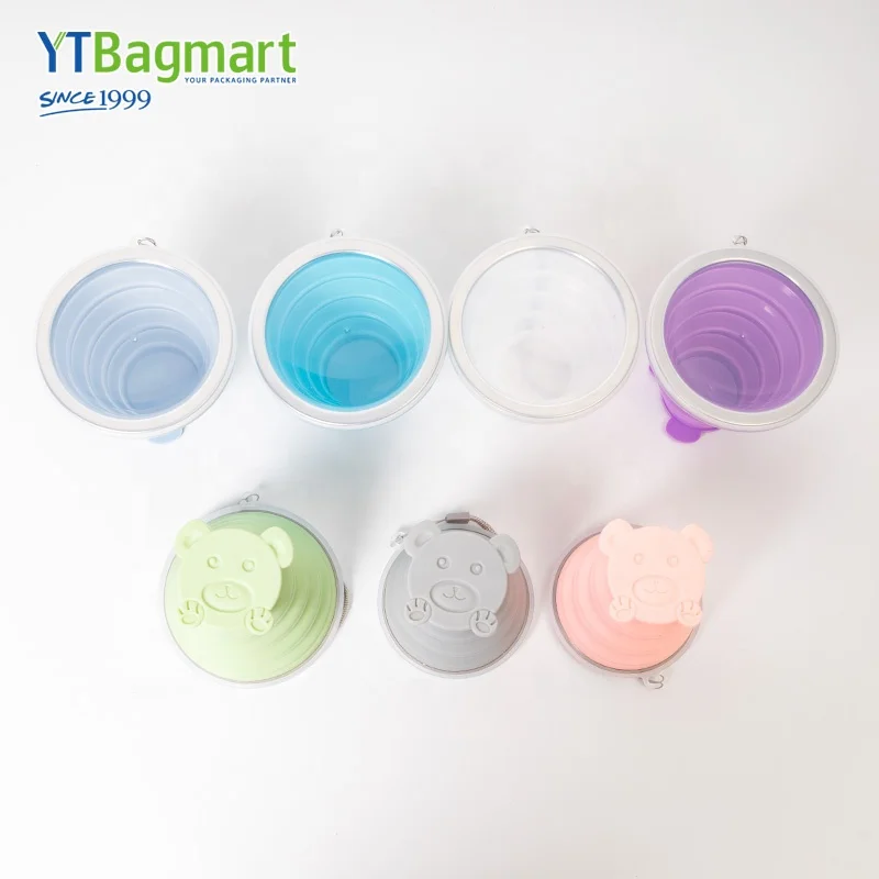 Collapsible Silicone Water Cup Folding and Expandable Cup Travel Water Mug with Lid for Travel Hiking Camping Foldable Cup