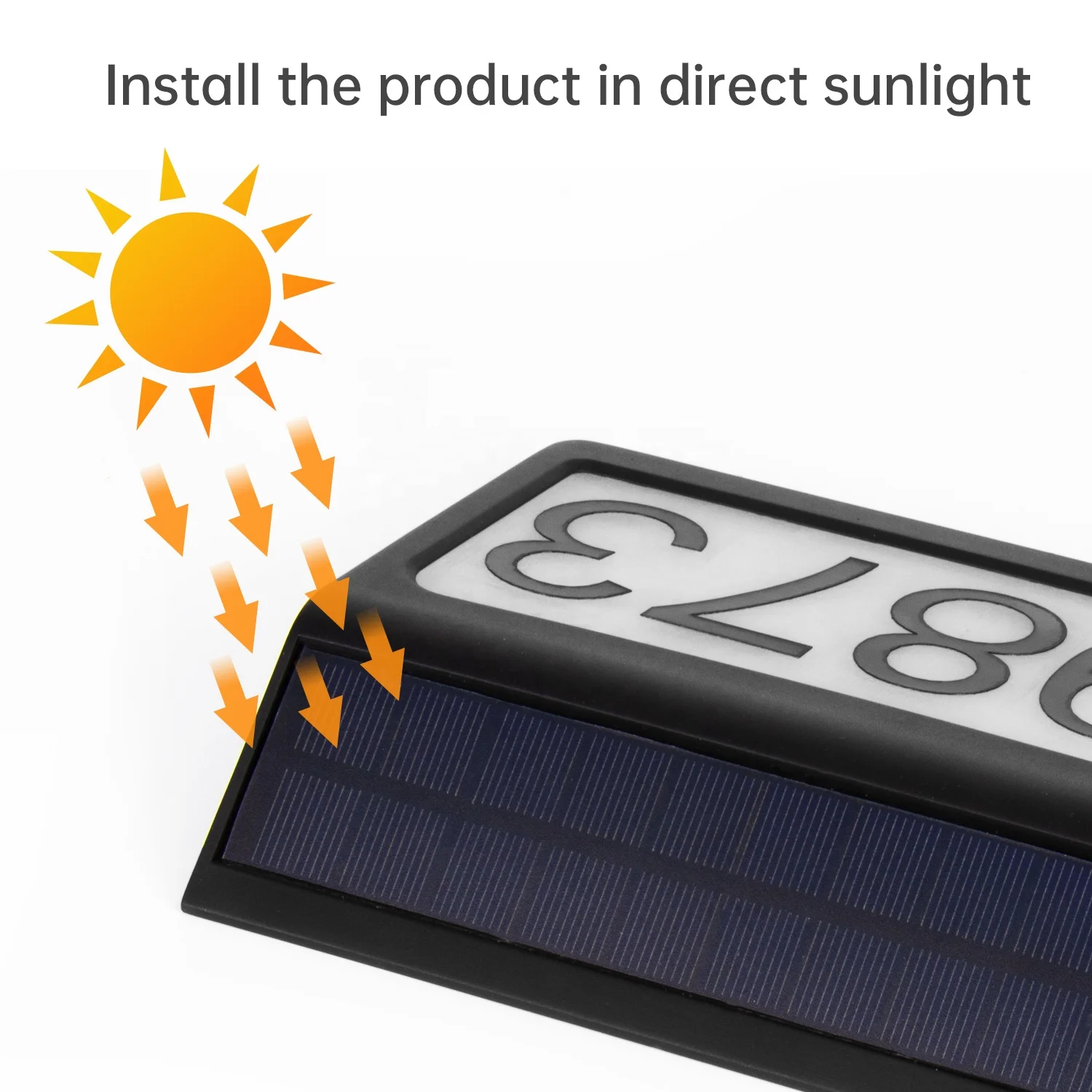 Solar Address Lights Solar LED Lighting Home Sign Plates IP 65 Waterproof Outdoor Solar Powered Address Digital Sign Lights