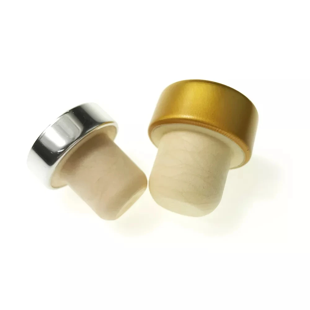 Customized Reusable T Shape Wooden Synthetic Wine Cork Stopper Wood Top Cap Polymer Cork