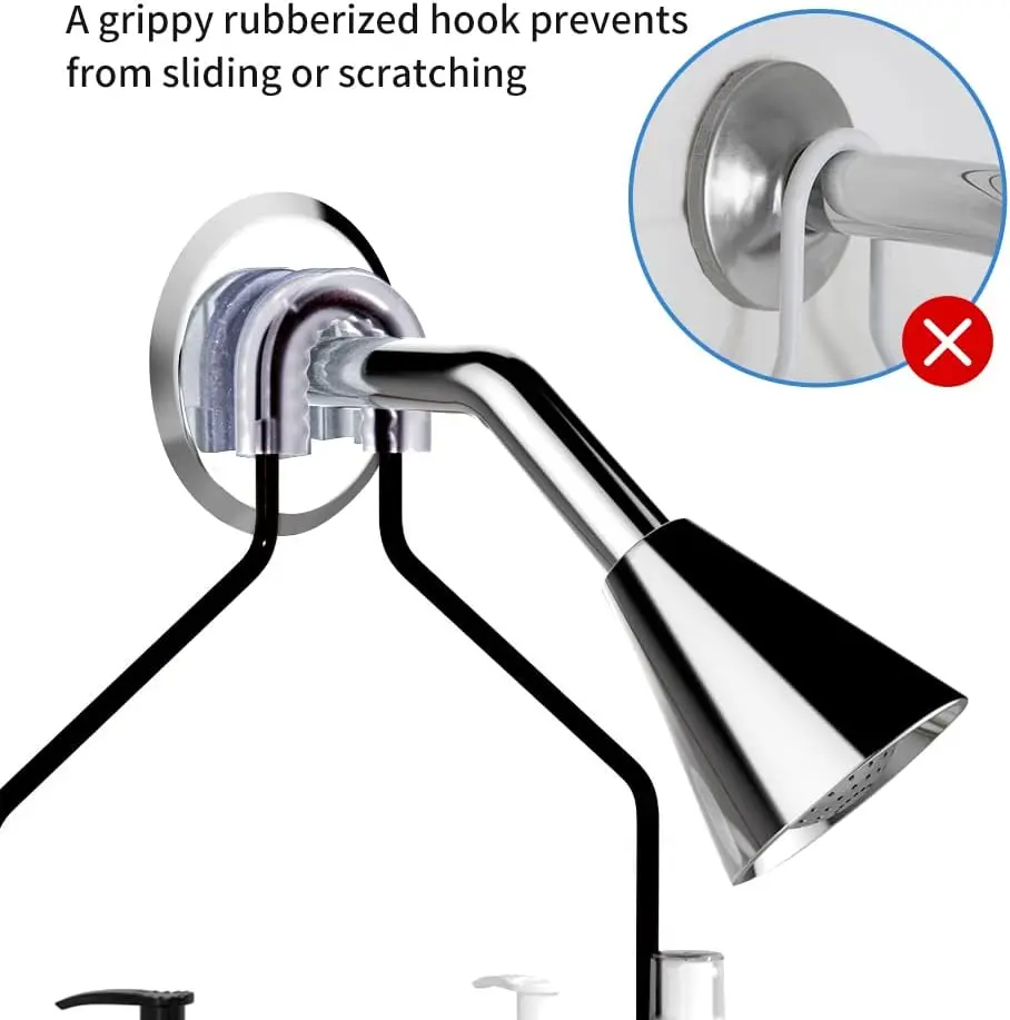 Shower Caddy Hanging over Shower Head with 10 Hooks for Razor Large Shampoo Holder Shower Hanger Rack Bathroom Organizer