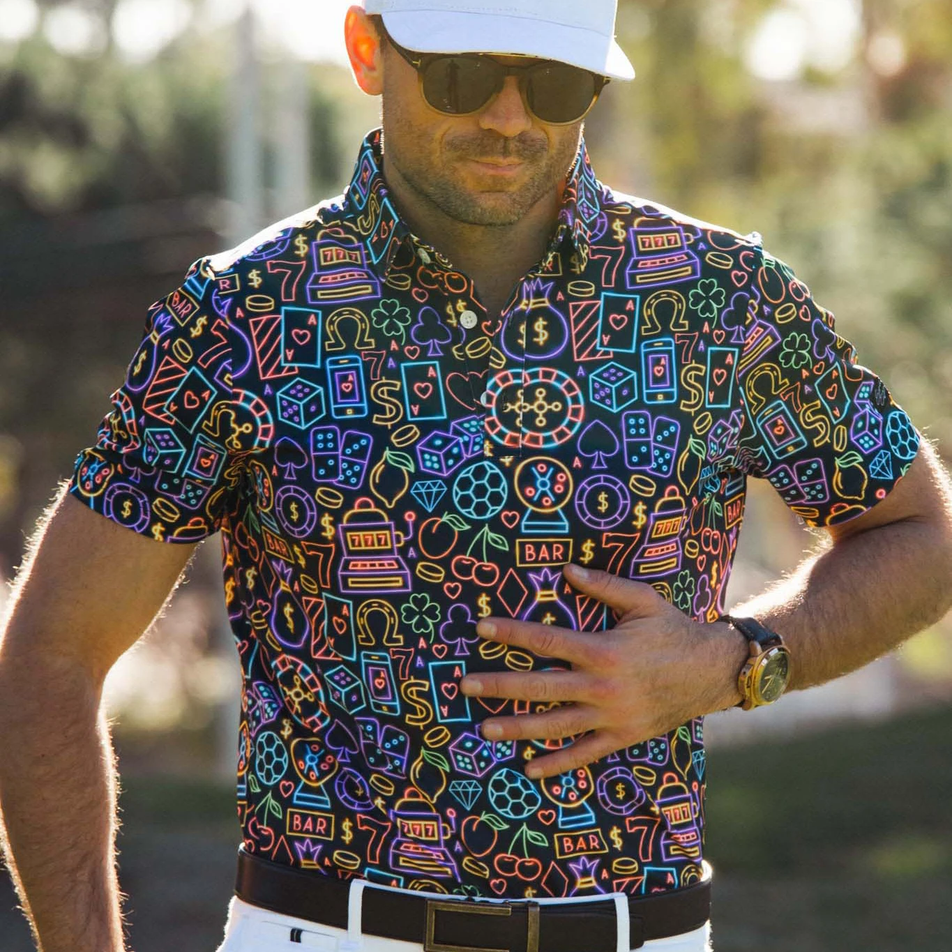 Hot selling big collar golf shirt all over printing polo shirt polyester performance bamboo golf clothes shirts clothing