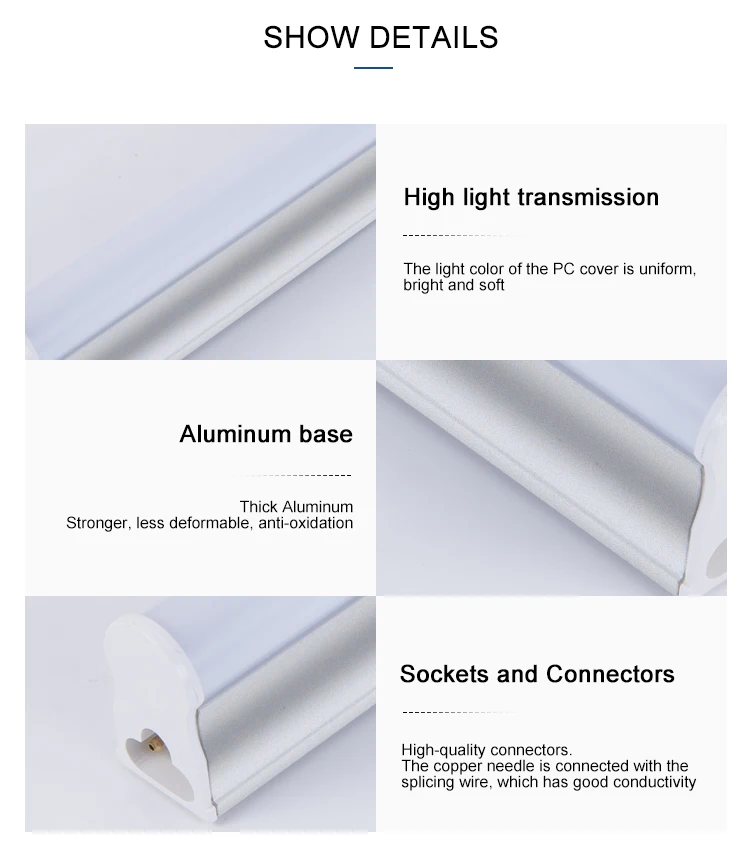 Surface Mounted T5 Led Tube Light Indoor Lighting Aluminum 18w 4ft Integrated Fixture
