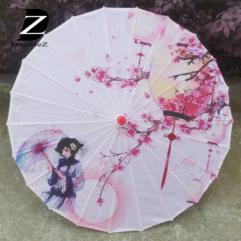 Custom China Traditional silk fabrics bamboo umbrella