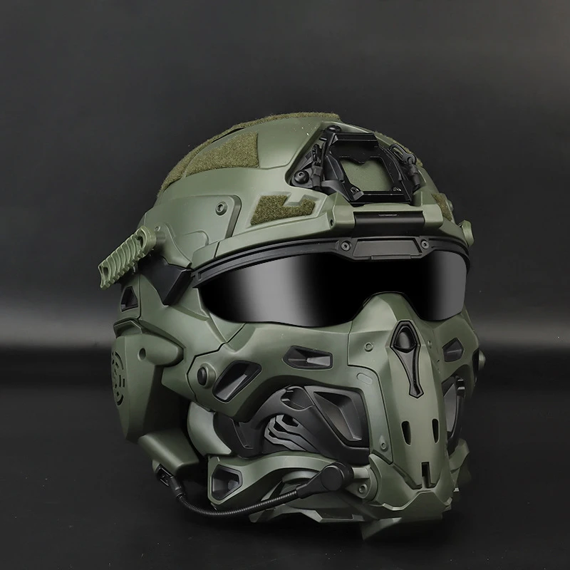 CXXM assault helmet Built-in communication headset, anti-fog fan, replaceable lenses tactical helmet full face helmet