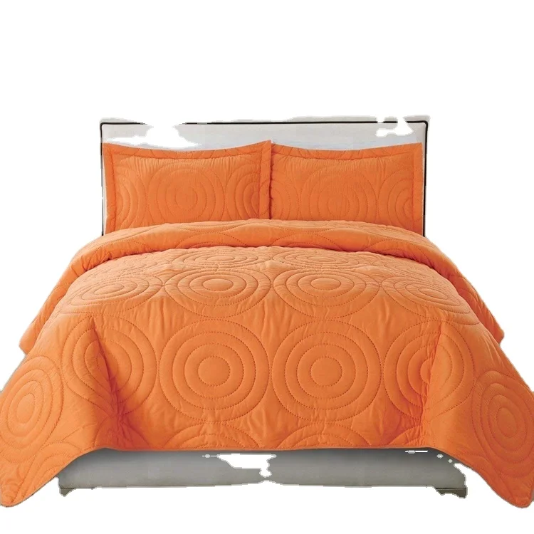 Super Soft Solid Bedspread Bedding Quilt Set 3 Pieces Bed in a Bag