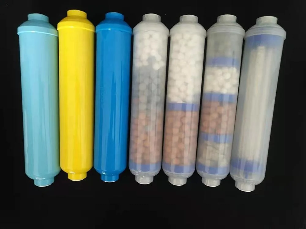 Post carbon in- line water filter cartridge
