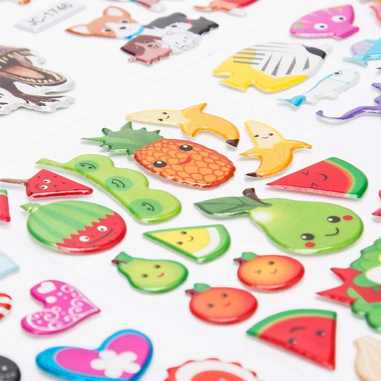 Personalized custom sticker colorful children waterproof DIY wall decorative 3D puffy stickers kawaii