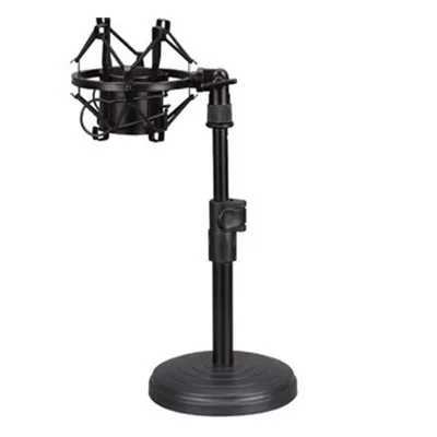 Portable mini mic desktop adjustable microphone stand for recording broadcasting