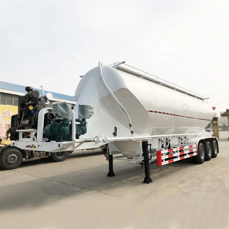Vertical type 40cbm bulk cement tank semi trailer cement tanker with air compressor for sale