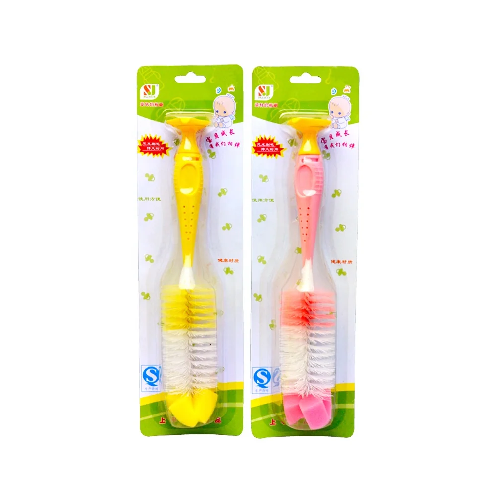 plastic handle baby milk bottle brush nylon water bottle cleaning brush baby nipple brush