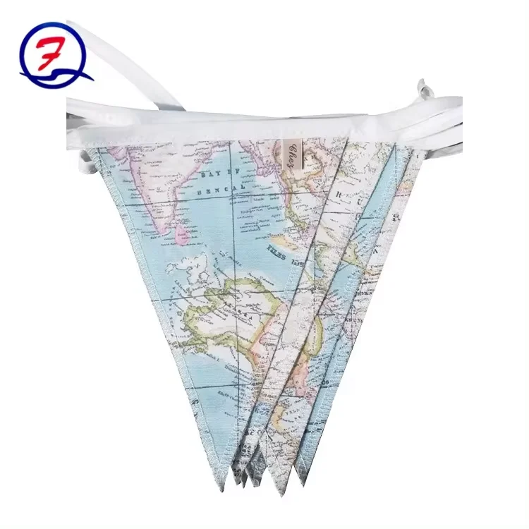 High Quality Polyester Fabric PVC Customized design Pennants String Flag Triangle Bunting Banner For outdoor Decoration