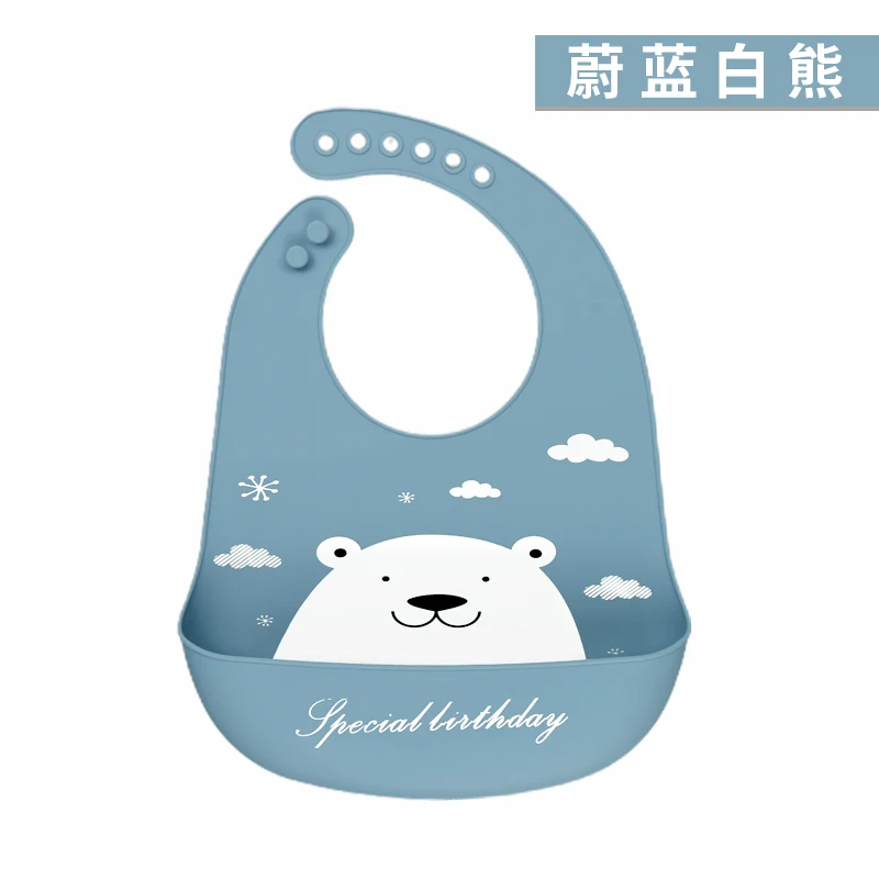 Silicone Baby Bib Wholesale Customized Waterproof Bib Bpa Free Adjustable Easy Clean Baby Silicone Bib For Babies Toddlers