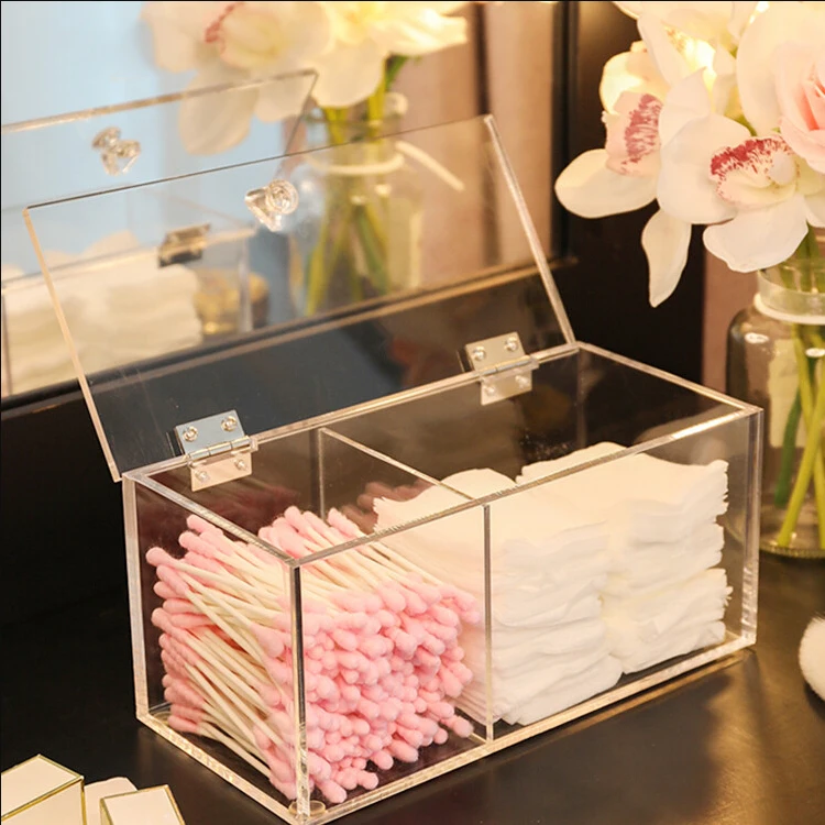 Акриловая коробка на заказ с крышкой, штабелируемые косметические органайзеры, ящики