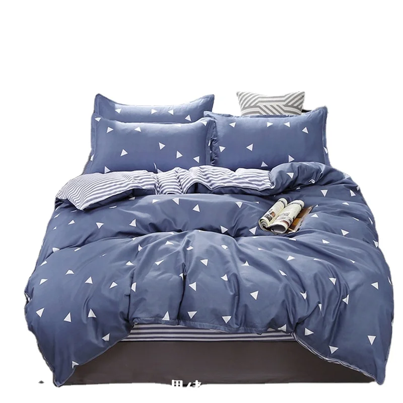 Spring and Autumn Washed Cotton College Dormitory Polyester Quilts Blanket Bed Sheets Soft Bedding Sets