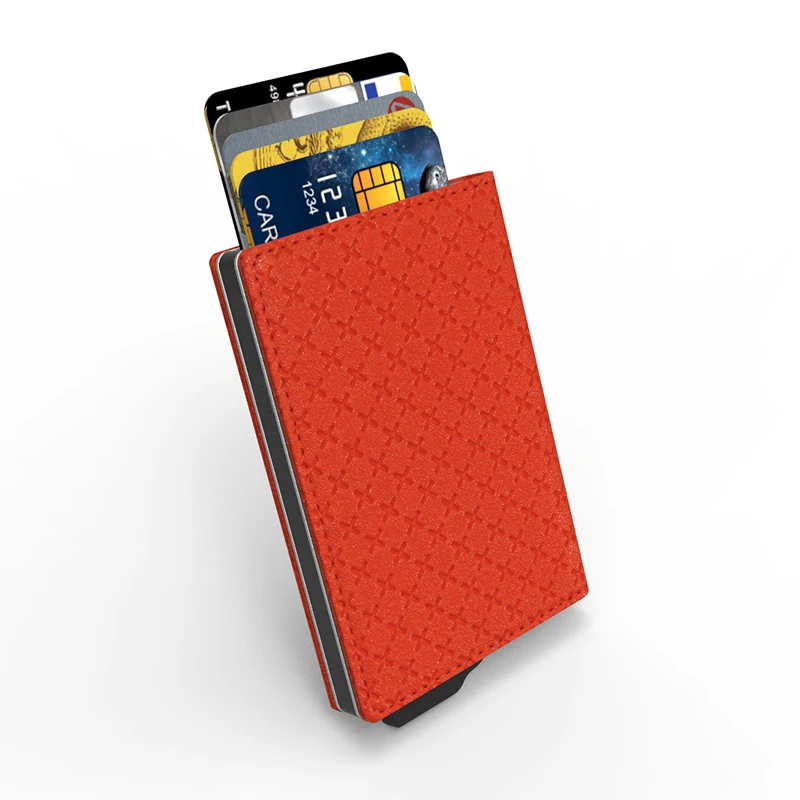 Td-Lt71 Factory directly front pocket wallets thin card holder slim aluminum leather wallet