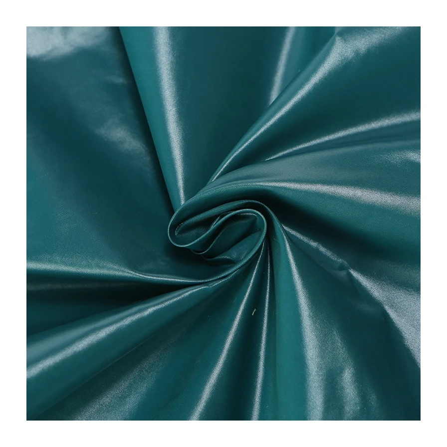Super Shiny Lacquered Nylon Taffeta Fabric 40D Cire Waterproof Downproof PA66 Material Woven for Garments
