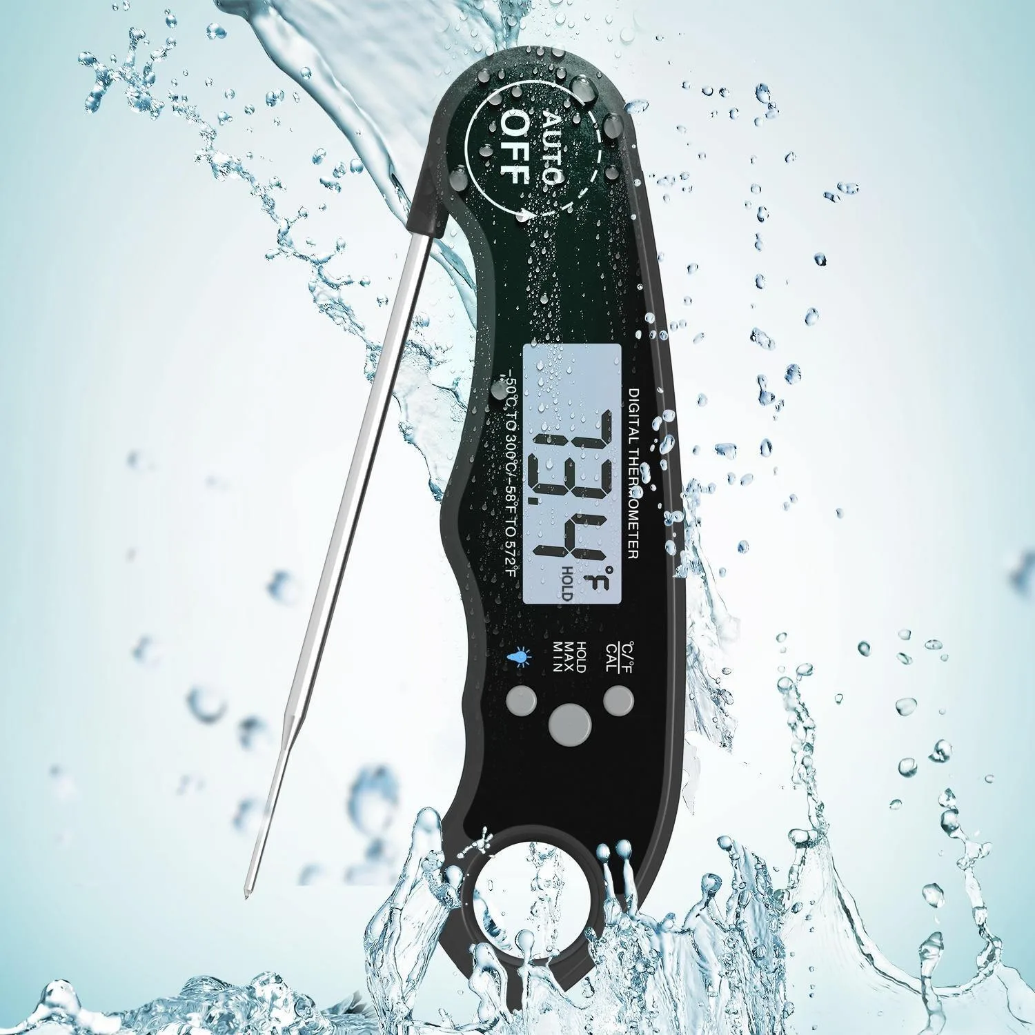 Smart Waterproof Digital Instant Read Meat Thermometer with Probe Kitchen Use Cooking Pizza Oven BBQ Household Food Preparation