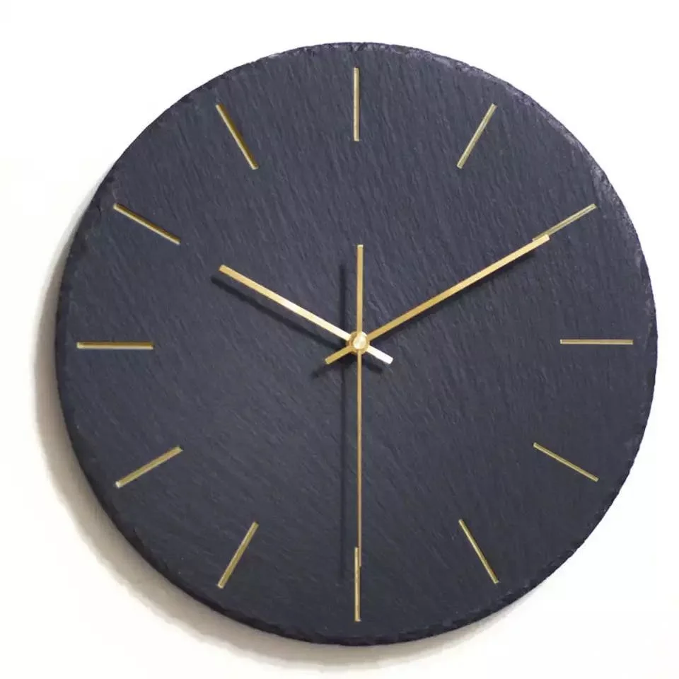 Promotional Modern Classic Design Marble and Brass Decorative Art Wall Clock