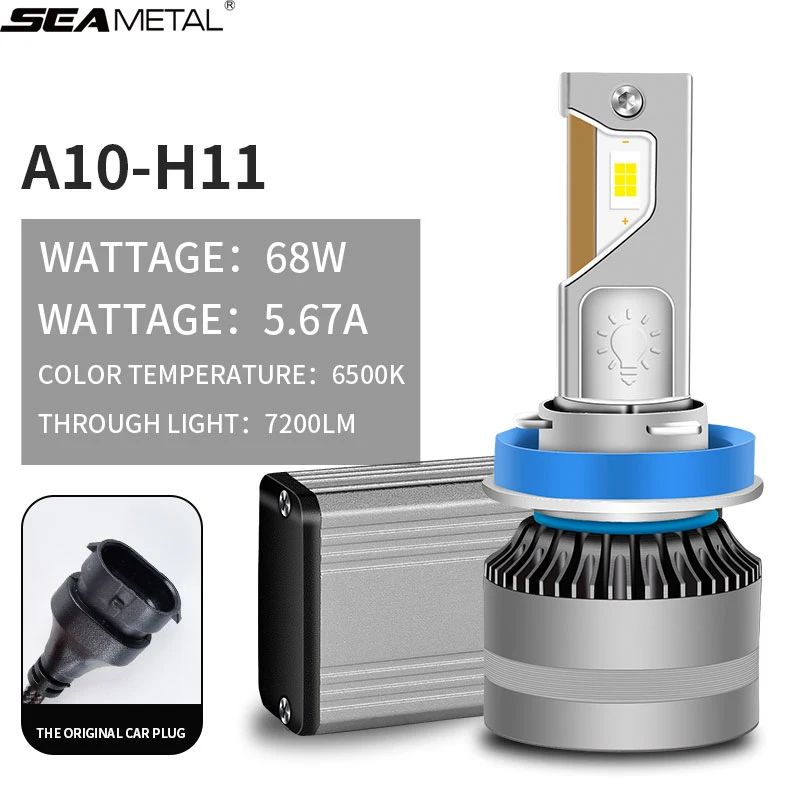 2PCS Waterproof 68W 9V-36V 6500K 9005 9012 H4 H7 H11 Led Canbus Bulb Led Fog Lights Car Accessories Car Headlight