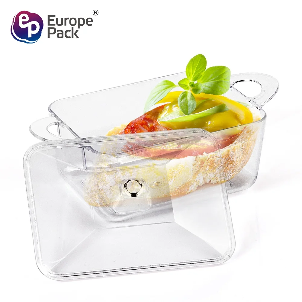 Eco friendly disposable plastic tableware 70ml mini sauce container with lid