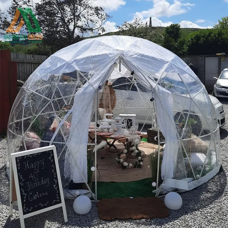 Роскошная прозрачная купольная палатка igloo из ТПУ для кемпинга на открытом воздухе