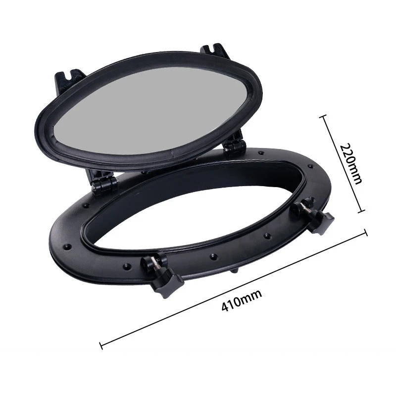 High strength toughened glass impact resistant plastic framed portholes