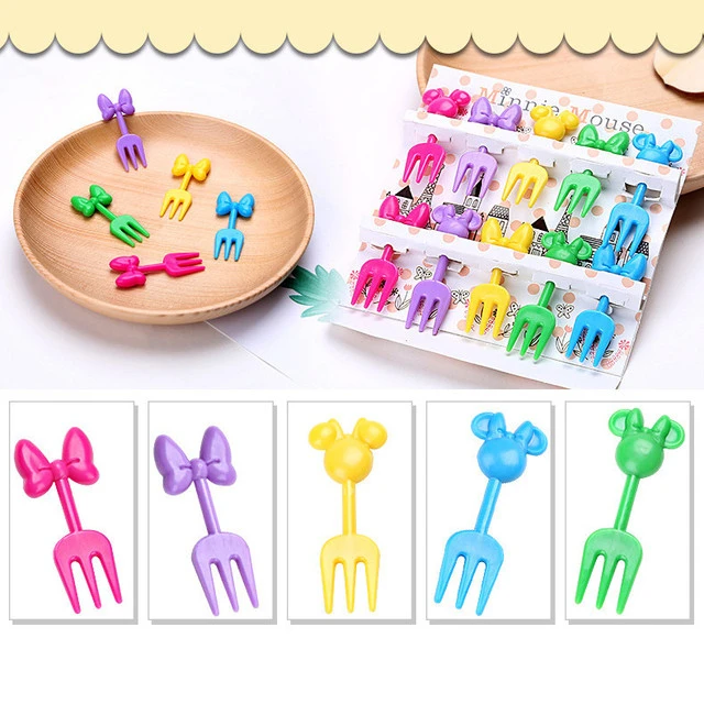 Customized Family Use Cute Cartoon Food Fruit Fork 10pcs Party Gift Mini Fork For Kids