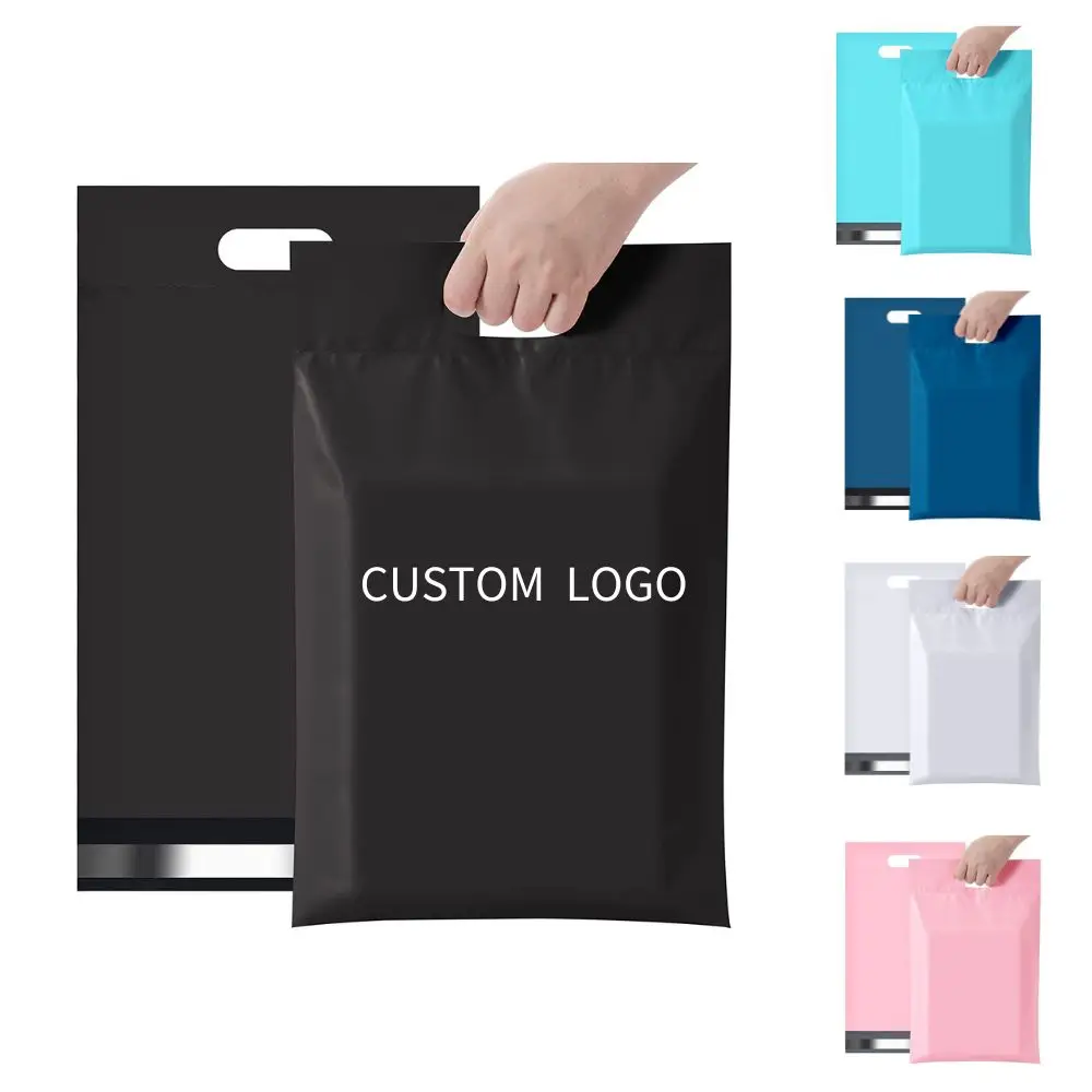 Clothes Apparel Tear Proof Plastic Packaging Custom Logo Printed Shipping Mail Envelops Poly Mailing Mailers Mailer Bag Handle