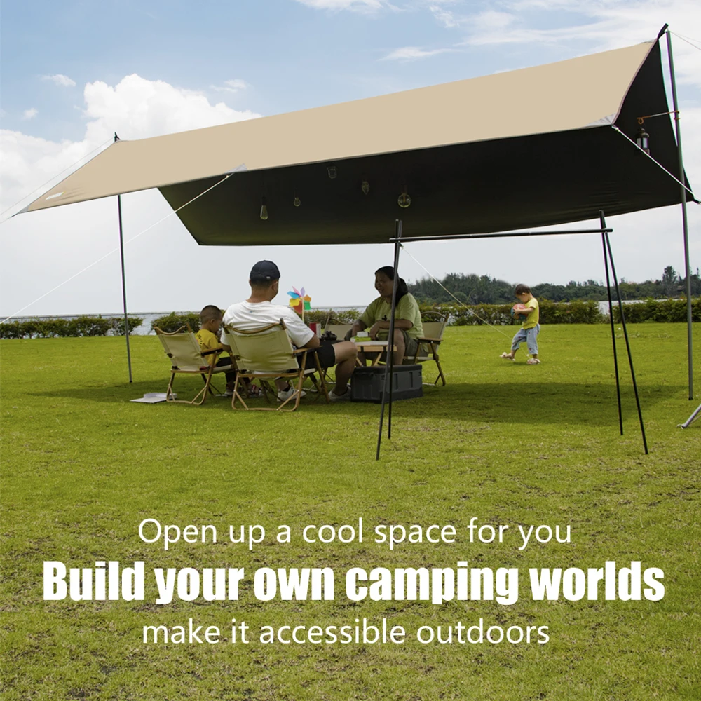 China Supplier 2023 Custom Rainproof Black Rubber Canopy Gazebo Square Vinyl Canopy Ebony Oxford Cloth Camping Tarp Shelter