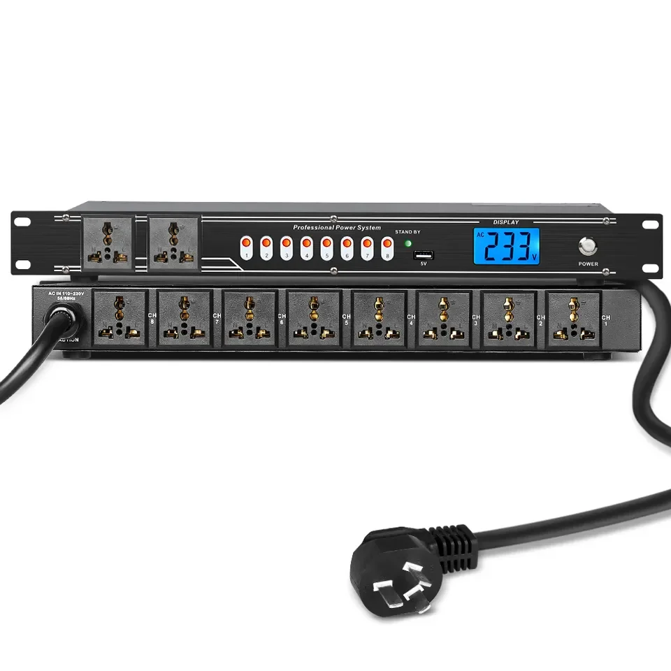 Depusheng P-8 Профессиональный интеллигентая (ый) 10 каналов аудио секвенсор с дисплеем