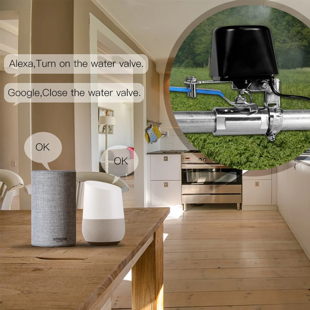 Wifi Zigbee контроллер водяного газового клапана для Tuya приложение пульт дистанционного управления труба садовый спринклер газон кухня ранчо ванная комната склад