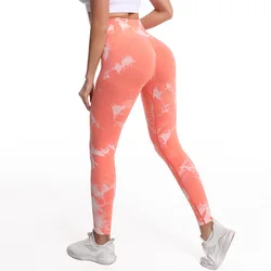 2022 Hot Sale Woman Scrunch Booty Tie Dye Recycled Custom Yoga Pants Push Up Sportswear Fitness Tight Workout Marble Leggings