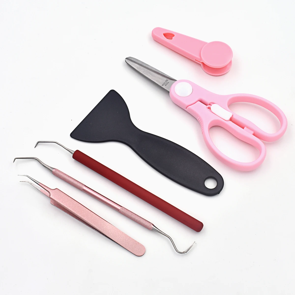 5 In 1 Stainless steel  Craft Vinyl Weeding Tools Set With Squeegee Scissor Tweezers Tool kit
