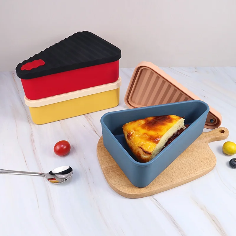Durable Food-Grade Silicone Reusable Storage Lunch Sandwich Box Pizza Container with Air Tight Lid for Sandwiches and Pizza