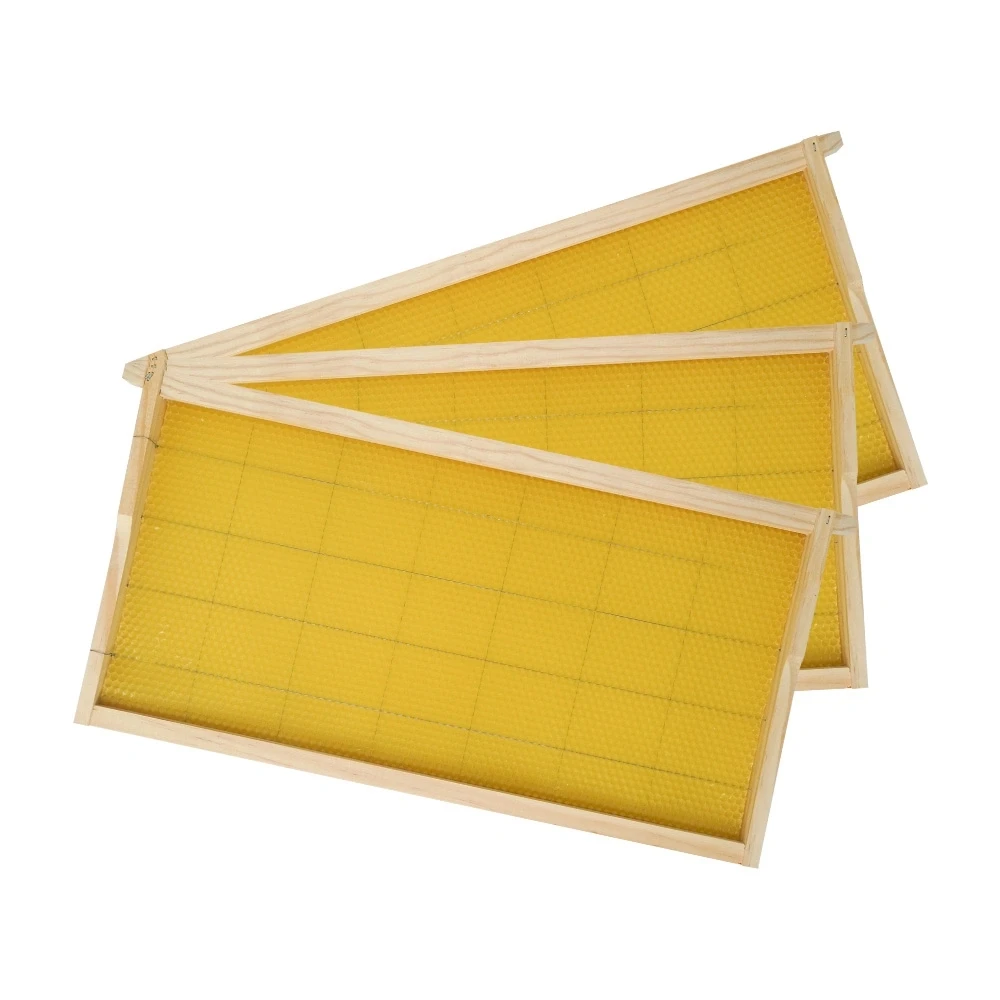 BAQIAN Deep Bee Hive Frame with Natural Beeswax Foundation Sheet Beekeeping Frames