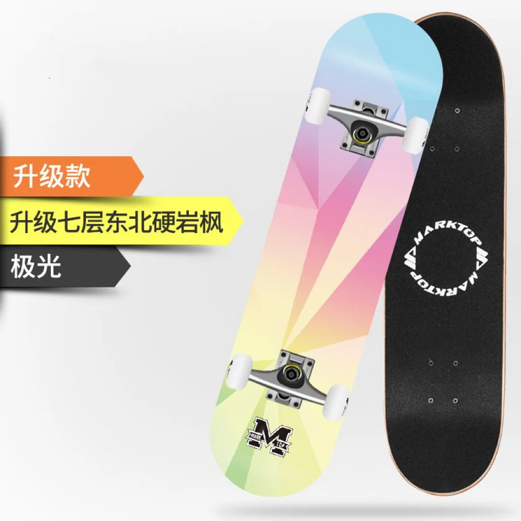 custom skateboard deck 4 wheels deck board ABEC-9 bearing anti-slip skateboard surf skate for adults