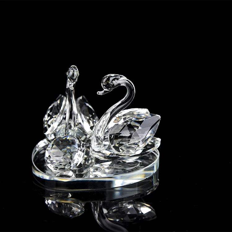 Personal Customization Swan Elegant Crystal Glass Swan For Wedding Giveaway Gifts