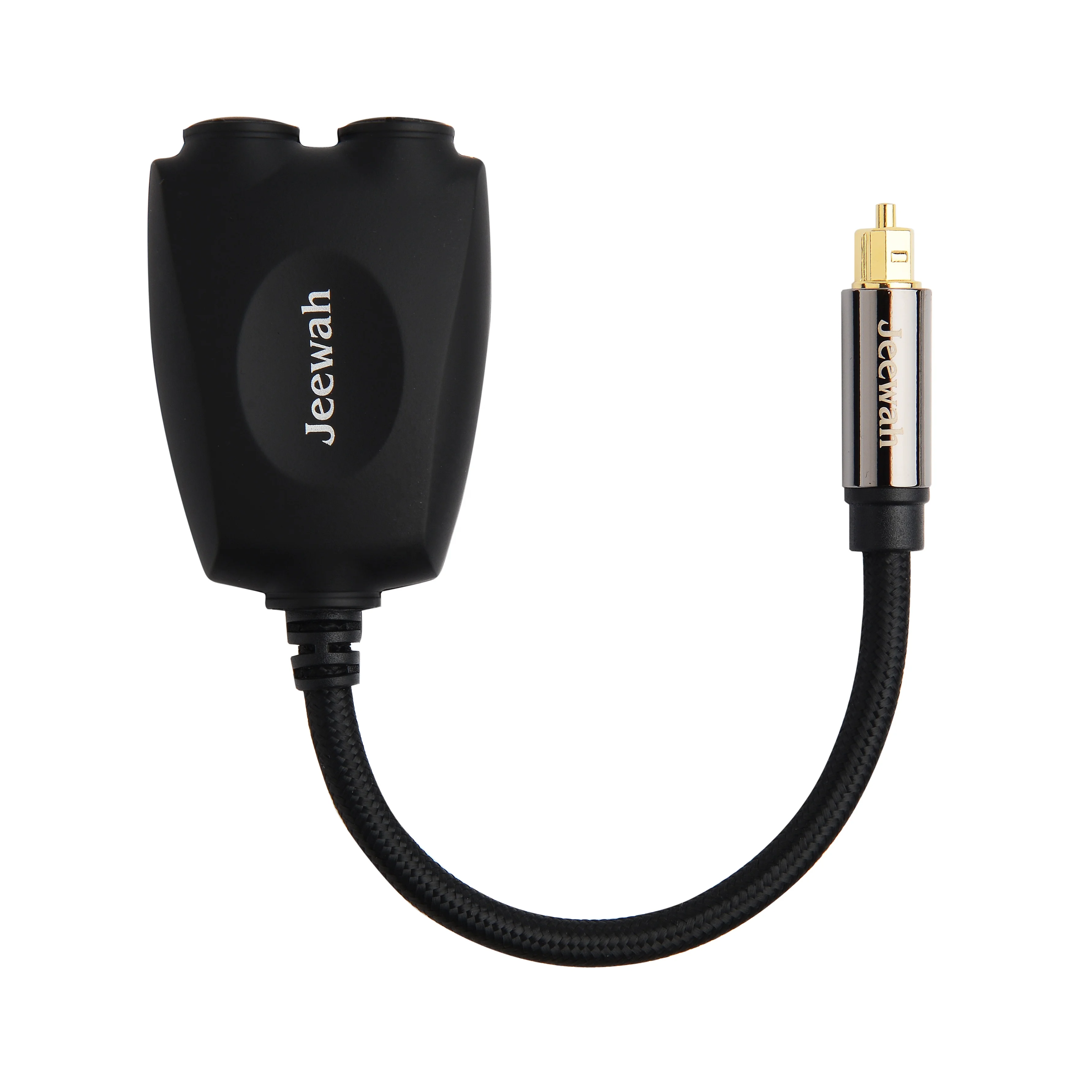 
JIEHUA Toslink Optical Fiber Audio Splitter 1 in 2 Out Aluminum Alloy with Optical Cable 