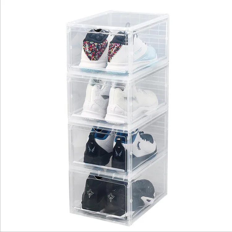 
Plastic Transparent PP Thickening Dustproof Detachable Folding Flap Shoe Storage Box 