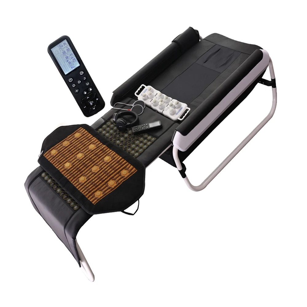 Korean style Newest Naturual jade roller half body foldable therapy spa electricmassage table V3 master infrared massage bed