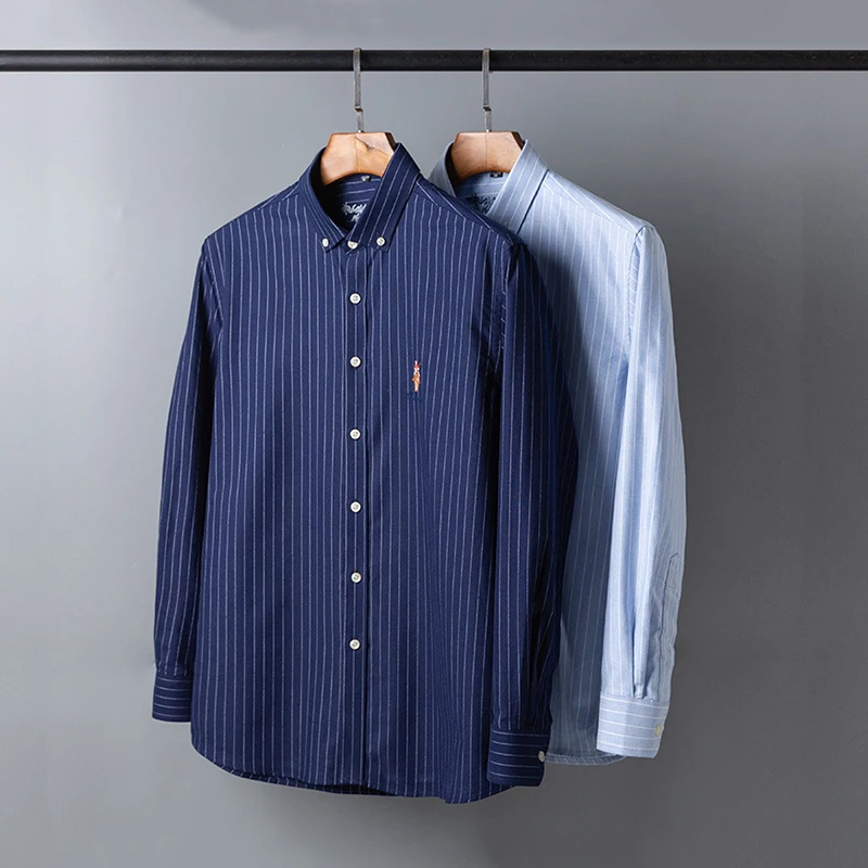 2020 new Spring trendy embroidered Oxford plaid shirts